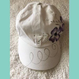 Painted on Floral Cap